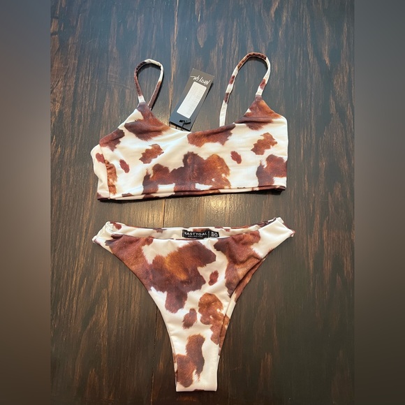 Nasty Gal Cow Print Bikini Set - Picture 1 of 3